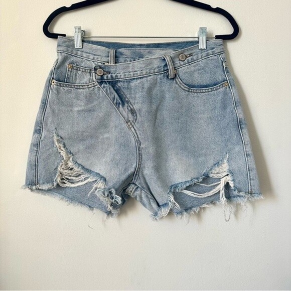 Alexander Wang Asymmetric Jean Shorts - Picture 1 of 4